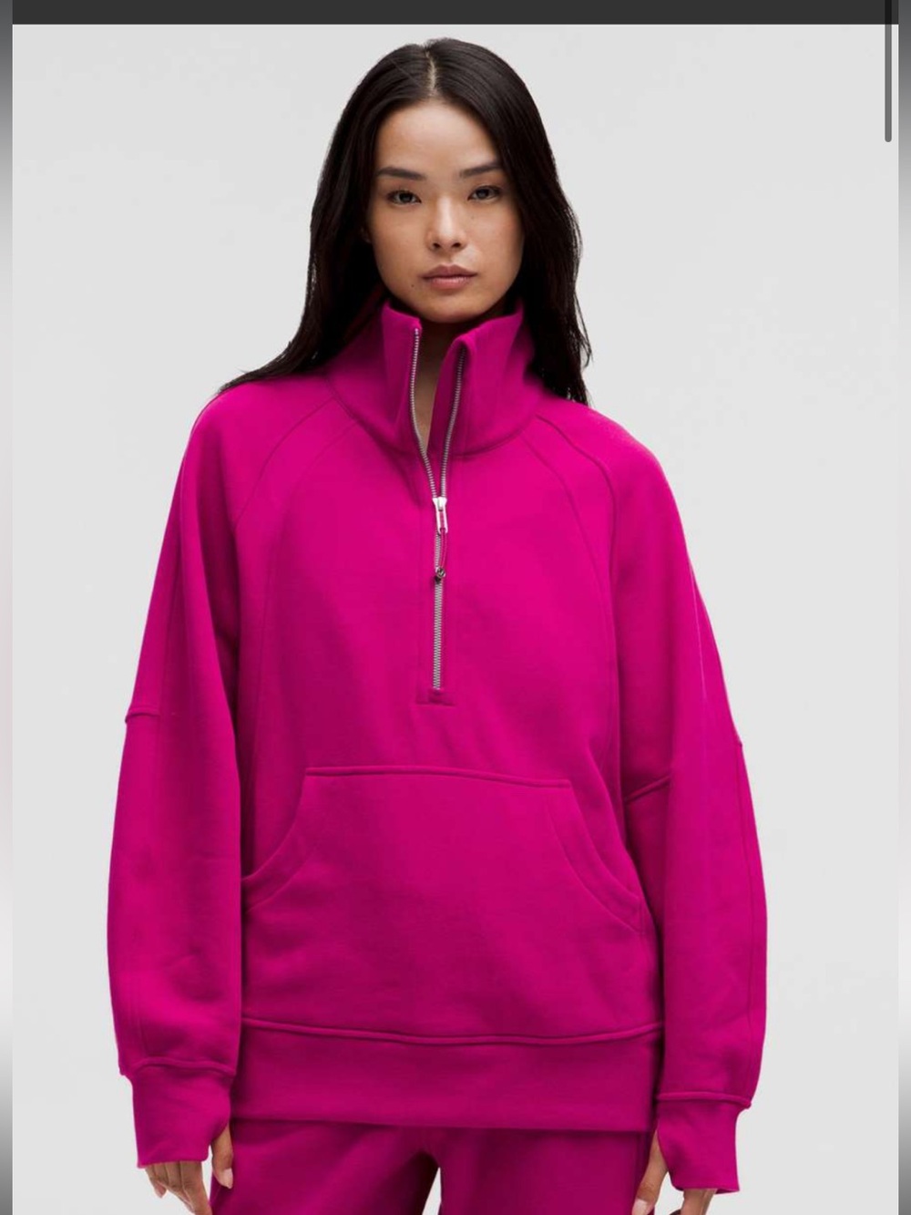 lululemon athletica Women's Bright Magenta Half-Zip Pullover Hoodie